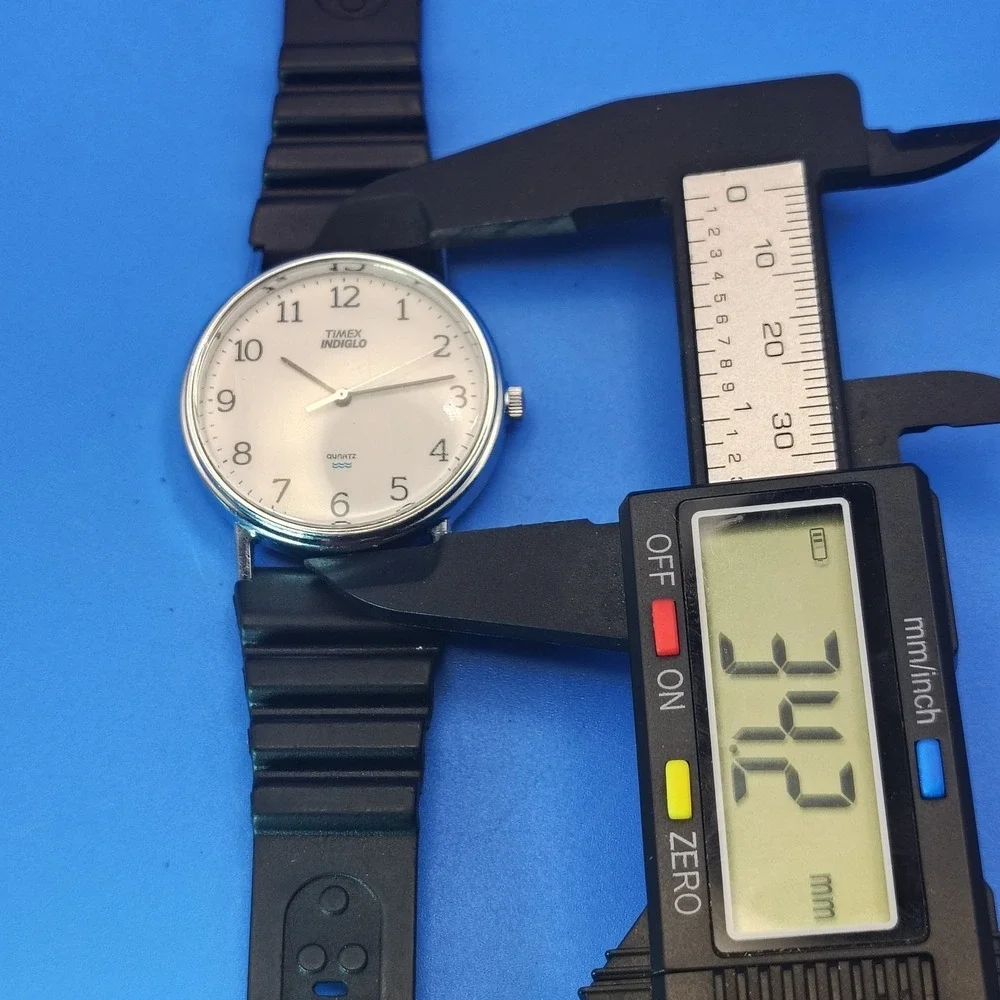 Vintage 2015‎ Timex Indiglo 34mm Mens Quartz Dress Watch Speidel Strap Restored